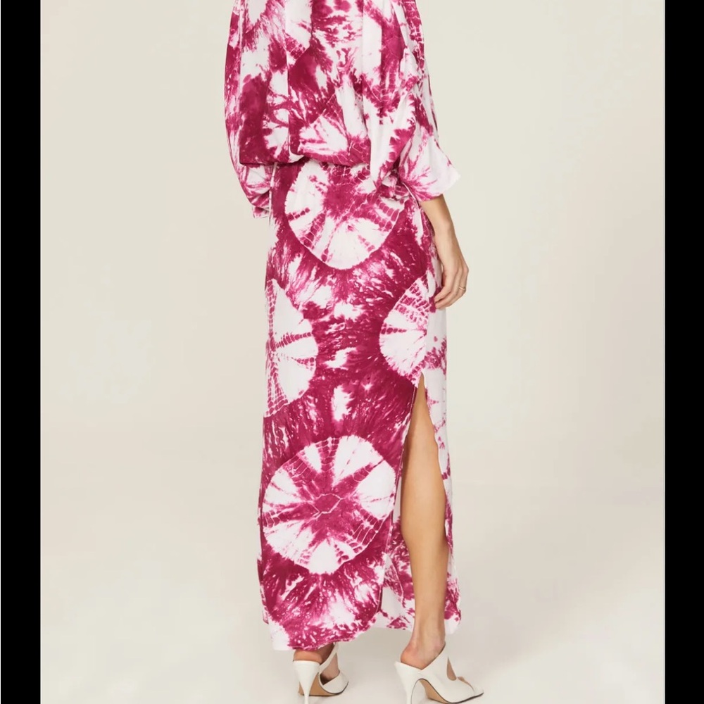 S/W/F Pink and White Tie-Dye Maxi Dress - Picture 2 of 5